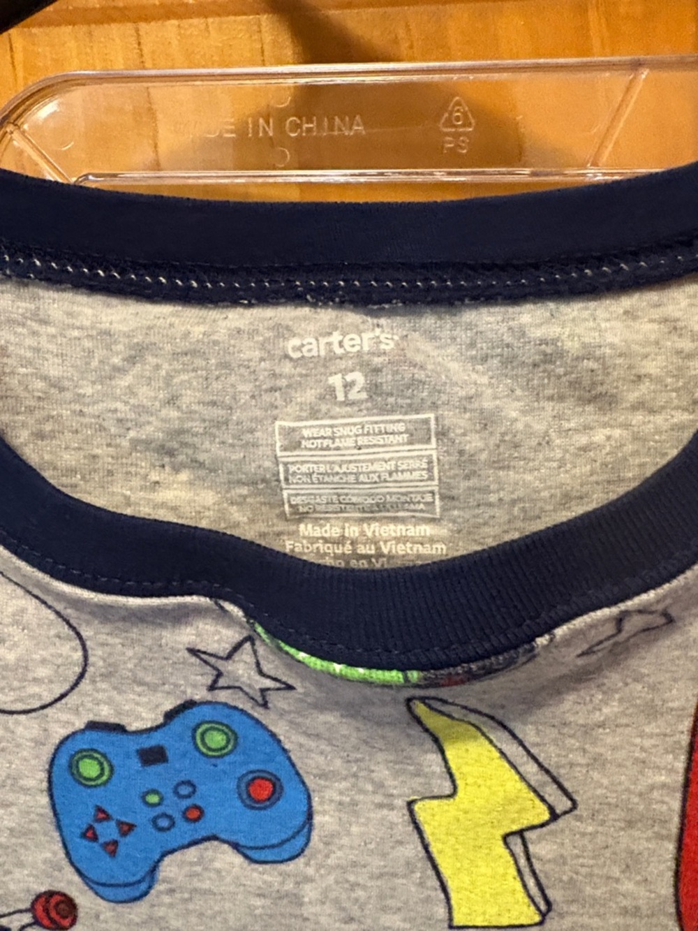 Carter's Boys Short-Sleeve Gaming Pajama Tops - Red & Gray - Picture 4 of 12